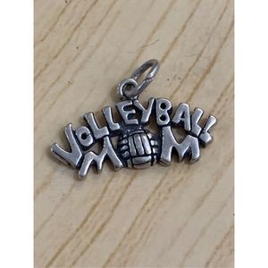 .925 Volleyball Mom Sterling Silver Jewelry Charm #sports #mom #volleyball
